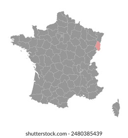 Haut Rhin department map, administrative division of France. Vector illustration.