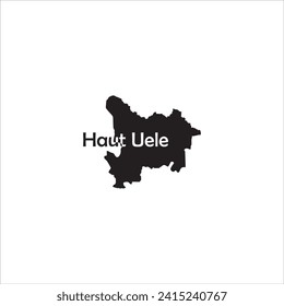 Haut Uele Democratic Republic Of Congo map and black letter design on white background