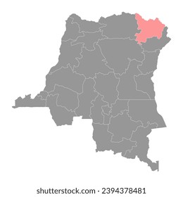 Haut Uele province map, administrative division of Democratic Republic of the Congo. Vector illustration.