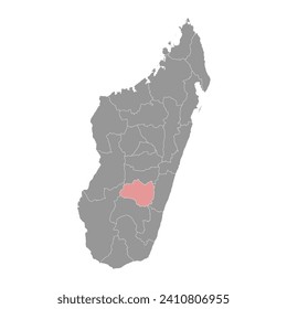 Haute Matsiatra region map, administrative division of Madagascar. Vector illustration.