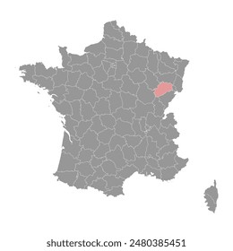 Haute Saone department map, administrative division of France. Vector illustration.