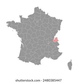 Haute Savoie department map, administrative division of France. Vector illustration.