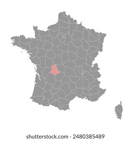 Haute Vienne department map, administrative division of France. Vector illustration.