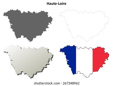 Haute-Loire (Auvergne) outline map set