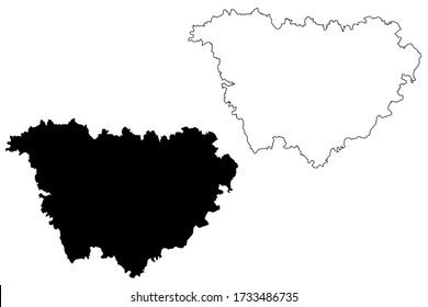 Haute-Loire Department (France, French Republic, Auvergne-Rhone-Alpes region, ARA) map vector illustration, scribble sketch Haute Loire map