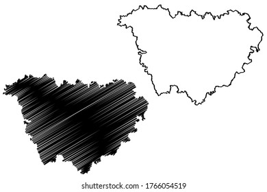 Haute-Loire Department (France, French Republic, Auvergne-Rhone-Alpes region, ARA) map vector illustration, scribble sketch Haute Loire map