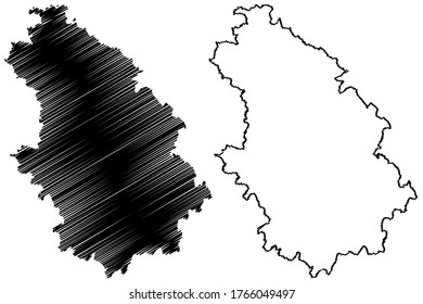 Haute-Marne Department (France, French Republic, Grand Est region) map vector illustration, scribble sketch Haute-Marne map