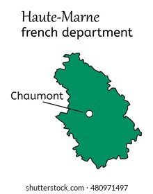 Haute-Marne french department map on white