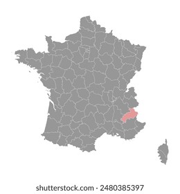 Hautes Alpes department map, administrative division of France. Vector illustration.