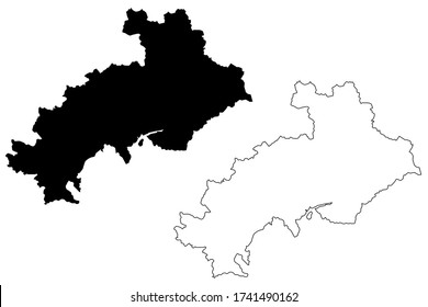 Hautes-Alpes Department (France, French Republic, Provence-Alpes-Cote dAzur region) map vector illustration, scribble sketch Hautes Alpes map