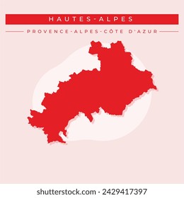 Hautes-Alpes Department (France, French Republic, Provence-Alpes-Cote dAzur region) map vector illustration, scribble sketch Hautes Alpes map