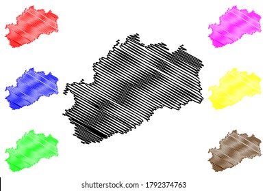 Haute-Saone Department (France, French Republic, Bourgogne-Franche-Comte region, BFC) map vector illustration, scribble sketch Haute Saone map