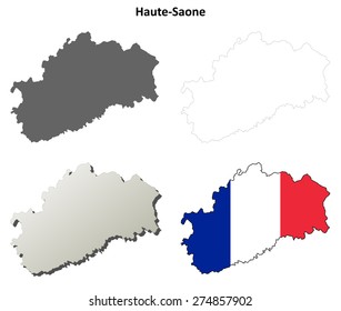 Haute-Saone (Franche-Comte) outline map set