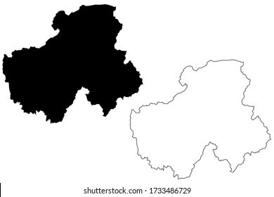 Haute-Savoie Department (France, French Republic, Auvergne-Rhone-Alpes region, ARA) map vector illustration, scribble sketch Upper Savoy map