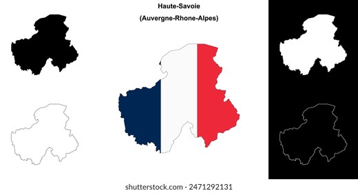 Haute-Savoie department outline map set