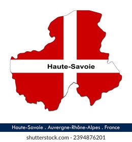 Haute-Savoie Flag -  Auvergne-Rhône-Alpes, France (EPS)