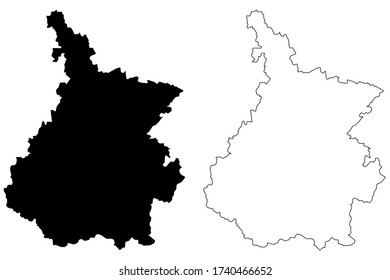 Hautes-Pyrenees Department (France, French Republic, Occitanie or Occitania region) map vector illustration, scribble sketch Hautes Pyrenees map