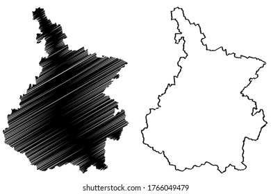 Hautes-Pyrenees Department (France, French Republic, Occitanie or Occitania region) map vector illustration, scribble sketch Hautes Pyrenees map