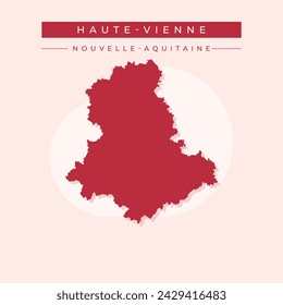 Haute-Vienne Department (France, French Republic, Nouvelle-Aquitaine region) map vector illustration, scribble sketch Haute Vienne map