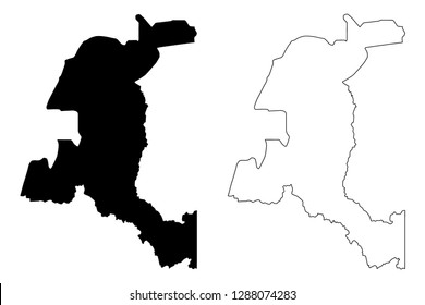 Haut-Katanga Province (Democratic Republic of the Congo, DR Congo, DRC, Congo-Kinshasa) map vector illustration, scribble sketch Haut-Katanga map