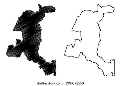 Haut-Katanga Province (Democratic Republic of the Congo, DR Congo, DRC, Congo-Kinshasa) map vector illustration, scribble sketch Haut-Katanga map