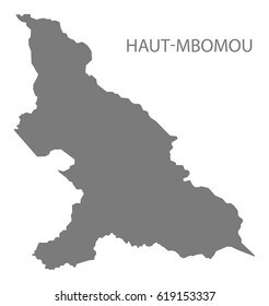 Haut-Mbomou prefecture map grey illustration silhouette