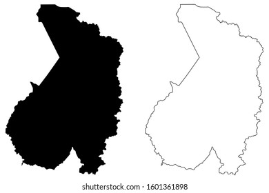 Haut-Ogooue Province (Subdivisions of Gabon, Gabonese Republic) map vector illustration, scribble sketch Haut Ogooue map