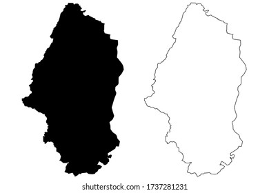 Haut-Rhin Department (France, French Republic, Grand Est region) map vector illustration, scribble sketch Haut Rhin map