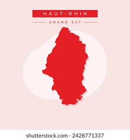 Haut-Rhin Department (France, French Republic, Grand Est region) map vector illustration, scribble sketch Haut Rhin map