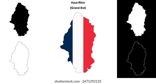 Haut-Rhin department outline map set