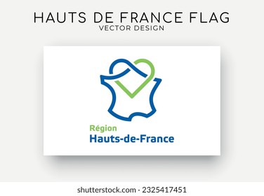 Hauts de France flag. Detailed flag on white background. Vector illustration