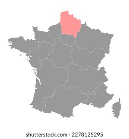 Hauts de france Map. Region of France. Vector illustration.