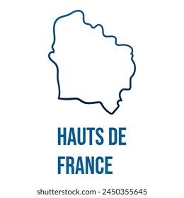 Hauts de France region blue gradient simplified map