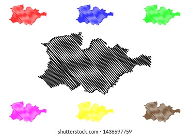 Hauts-Bassins Region (Regions of Burkina Faso, Burkina Faso) map vector illustration, scribble sketch Hauts Bassins map