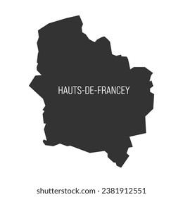 Hauts-de-France - map of administrative division, region, of France. Dark grey vector silhouette.