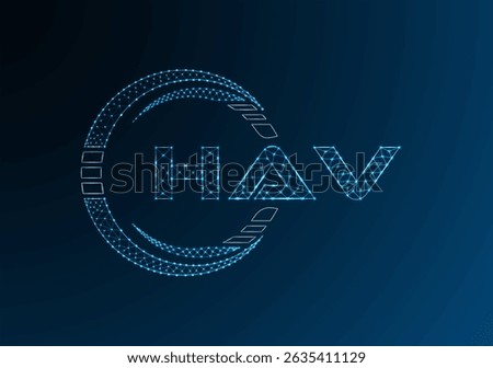 HAV low poly letter logo vector design. HAV lower poly logo design. 