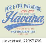 Havana Cuba For Ever Paradise slogan for t-shirt prints, Hoddle , Sweatshirt posters and other uses.