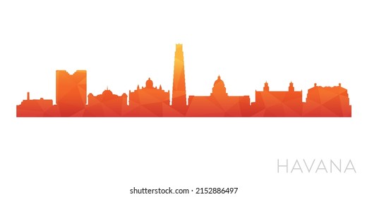 Havana, Cuba Low Poly Skyline Clip Art City Design. Geometric Polygon Graphic Horizon Icon. Vector Illustration Symbol.