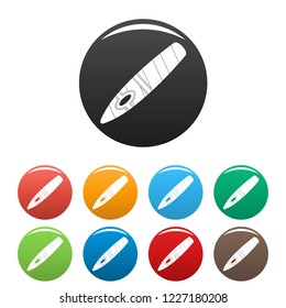 Havana icons set 9 color vector isolated on white for any design