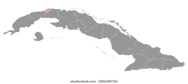 Havana map, administrative division of Cuba. Vector illustration.