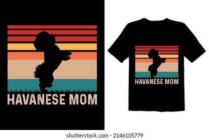 Havanese Mom T-Shirt Design Vintage