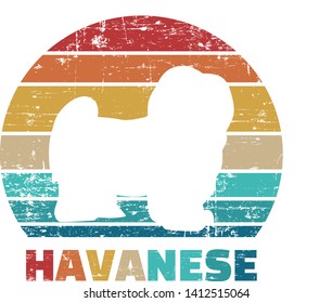 Havanese silhouette vintage and retro