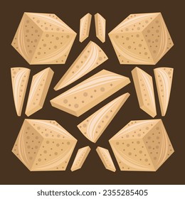 Havarti cheese flat vector illustration. Cute havarti cheese dairy cartoon vector illustration for graphic design and decorative element