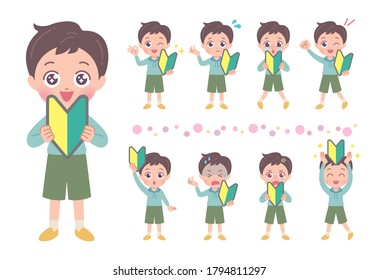 Have beginner mark
Illustration of the whole body of a boy.Vector art so easy to edit.