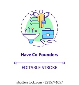 Have co-founders concept icon. Business partnership. Professional relationship abstract idea thin line illustration. Isolated outline drawing. Editable stroke. Arial, Myriad Pro-Bold fonts used