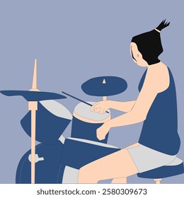 I have created a beautiful female character who plays drums