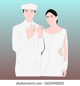 I have created characters of two newlyweds in traditional clothes