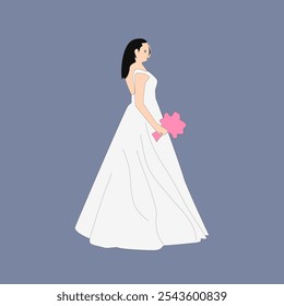 I have created a female character wearing a wedding dress