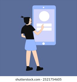I have created a female character who is registering on her cellphone