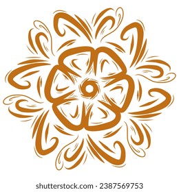 I have created a floral batik design in brown color which is a Javanese batik concept that has an elegant shape.